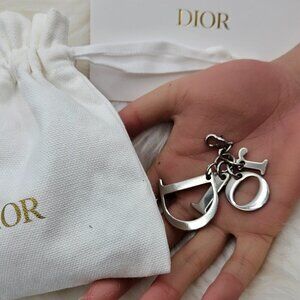 D-i-o-r Charm in Silver-tone